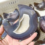 81 Pieces Large Geode Druzy Agate Moon Carving (Sea Freight Only) -Wholesale Crystals