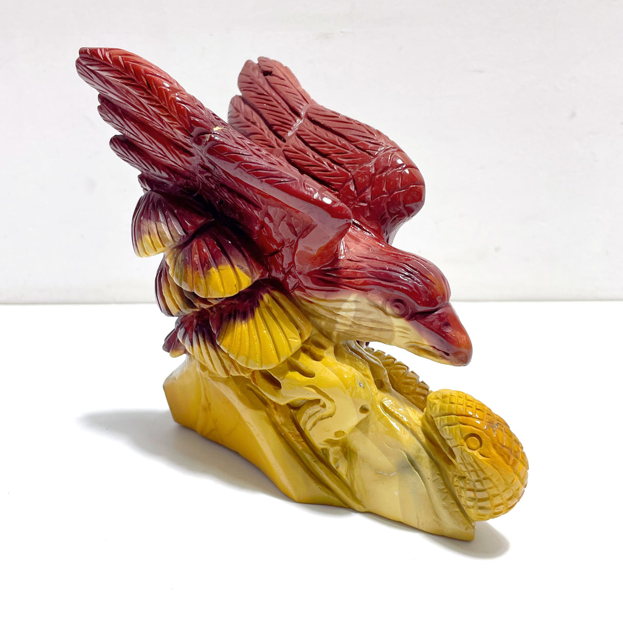 Unique Mookaite Eagle&Snake Carving