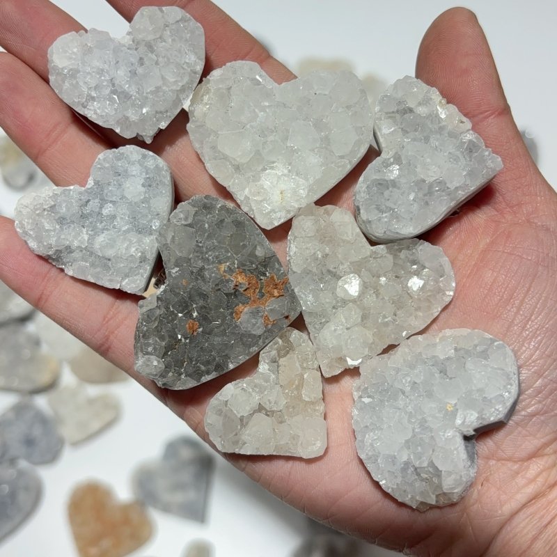 85 Pieces One - sided Quartz Crystal Cluster Heart - Wholesale Crystals