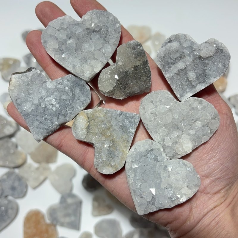 85 Pieces One - sided Quartz Crystal Cluster Heart - Wholesale Crystals