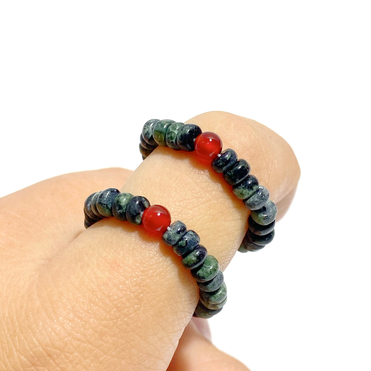 24 Types Crystal Beaded Rings Wholesale Moss Agate Chevron Amethyst Red Jasper