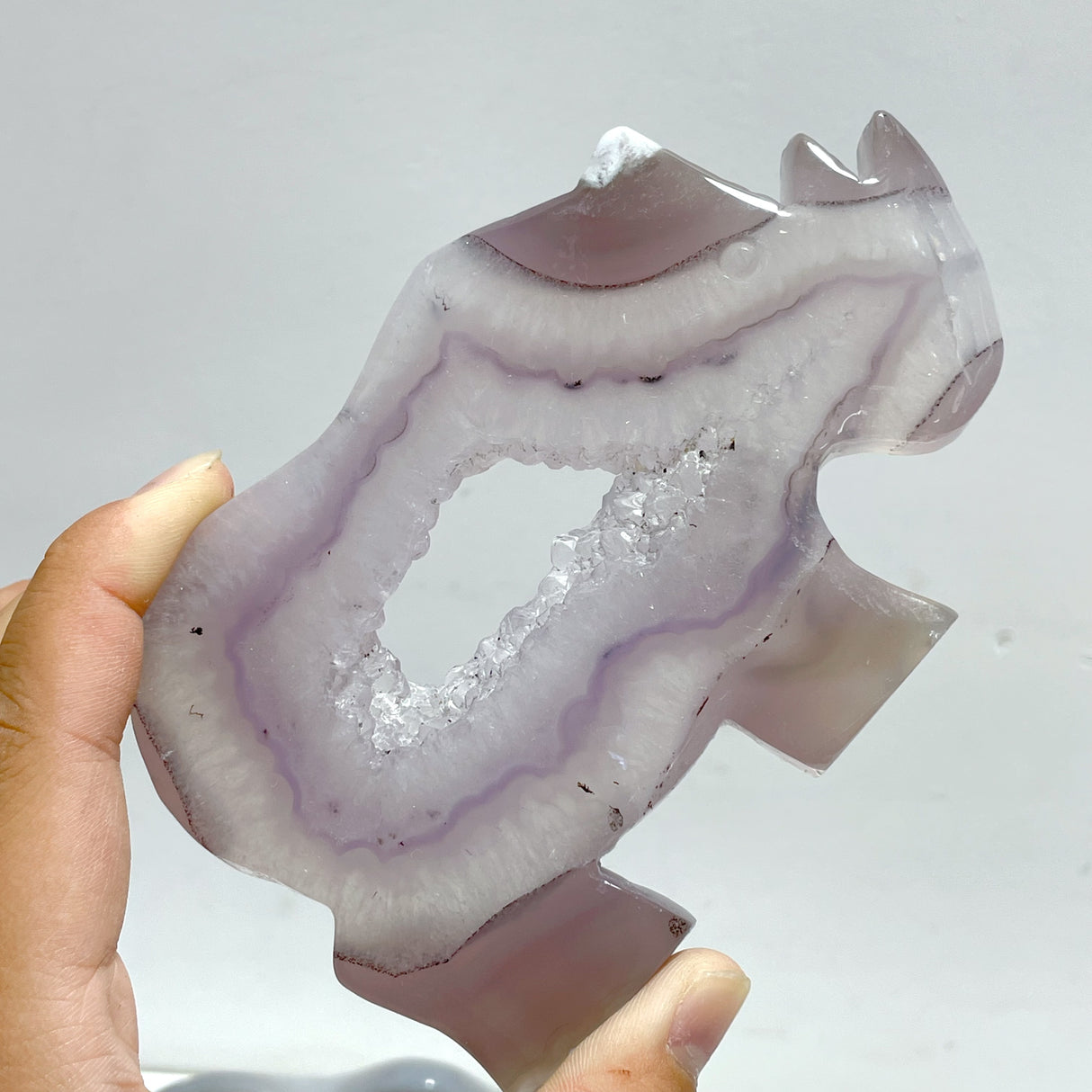 10 Pieces Geode Druzy Agate Rhino Carving