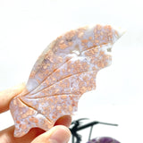 5 Pairs Flying Dragon Wing With Stand Chevron Amethyst Pink Agate
