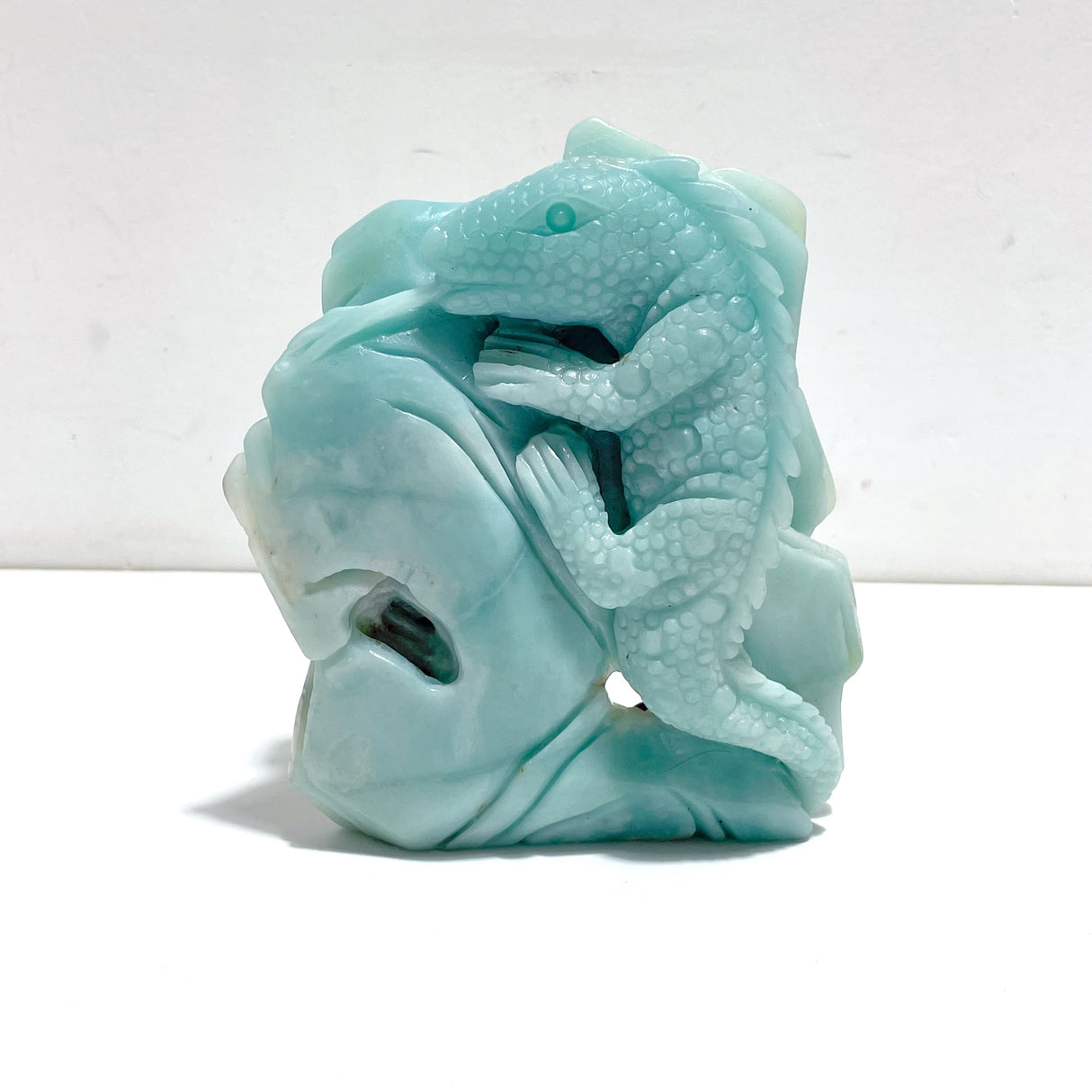 Beautiful Caribbean Calcite Lizard Carving