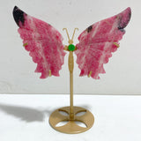 Rhodonite Mixed Quartz Butterfly Wing With Stand Wholesale (No.1-6)