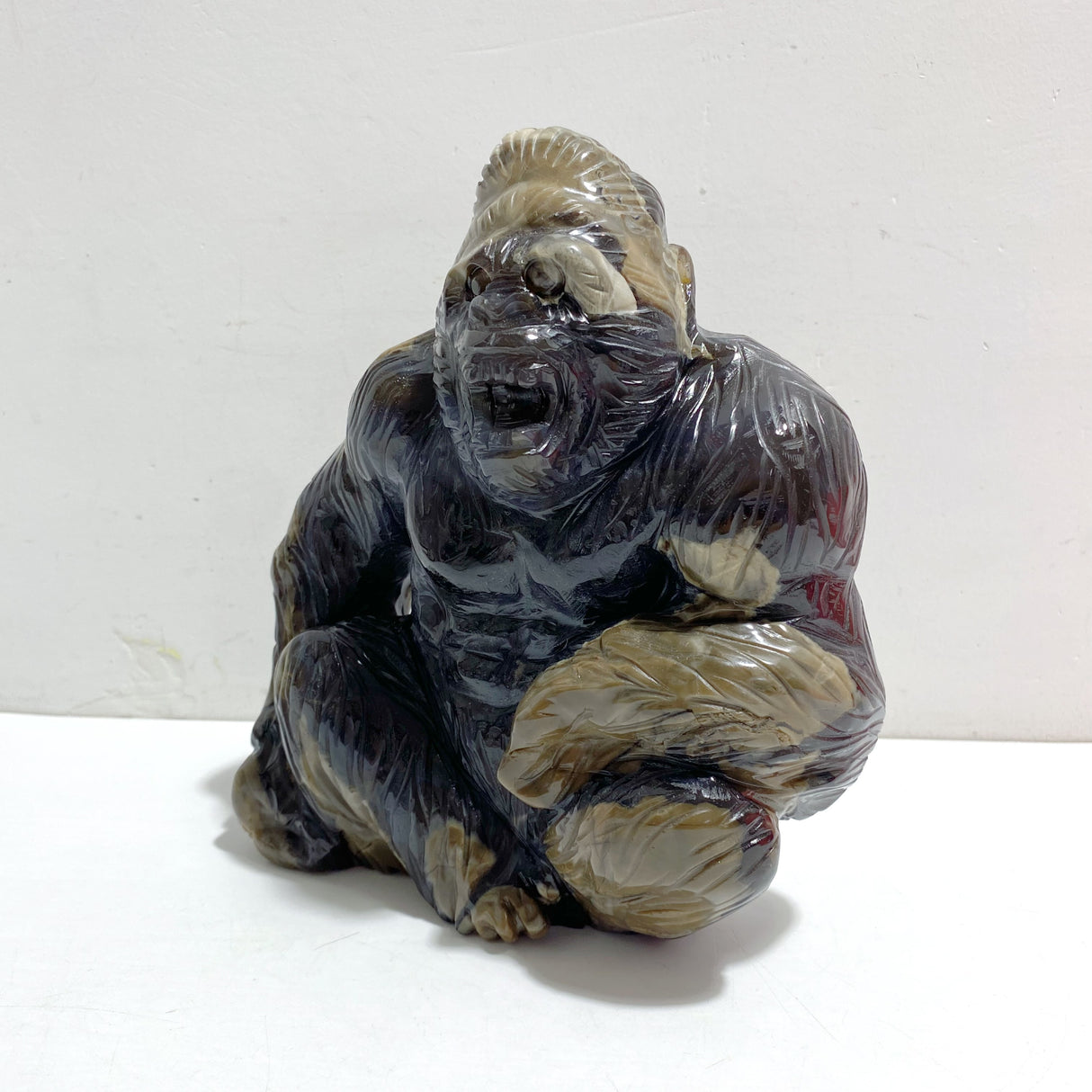 Unique Volcano Agate King Kong Ape Carving #4