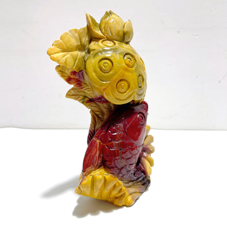 Unique Mookaite Lotus Flower&Fish Carving