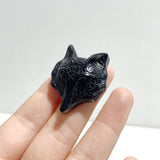 Black Obsidian Fox Face Carving Wholesale