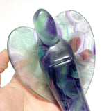 6 Pieces Rainbow Fluorite Angel Carving