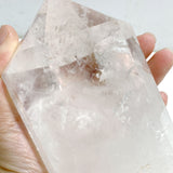 Large Clear Quartz Raw Bottom Point With Stand