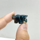 Mini Moss Agate Three Horns Dinosaur Carving Wholesale
