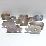 10 Pieces Geode Druzy Agate Rhino Carving