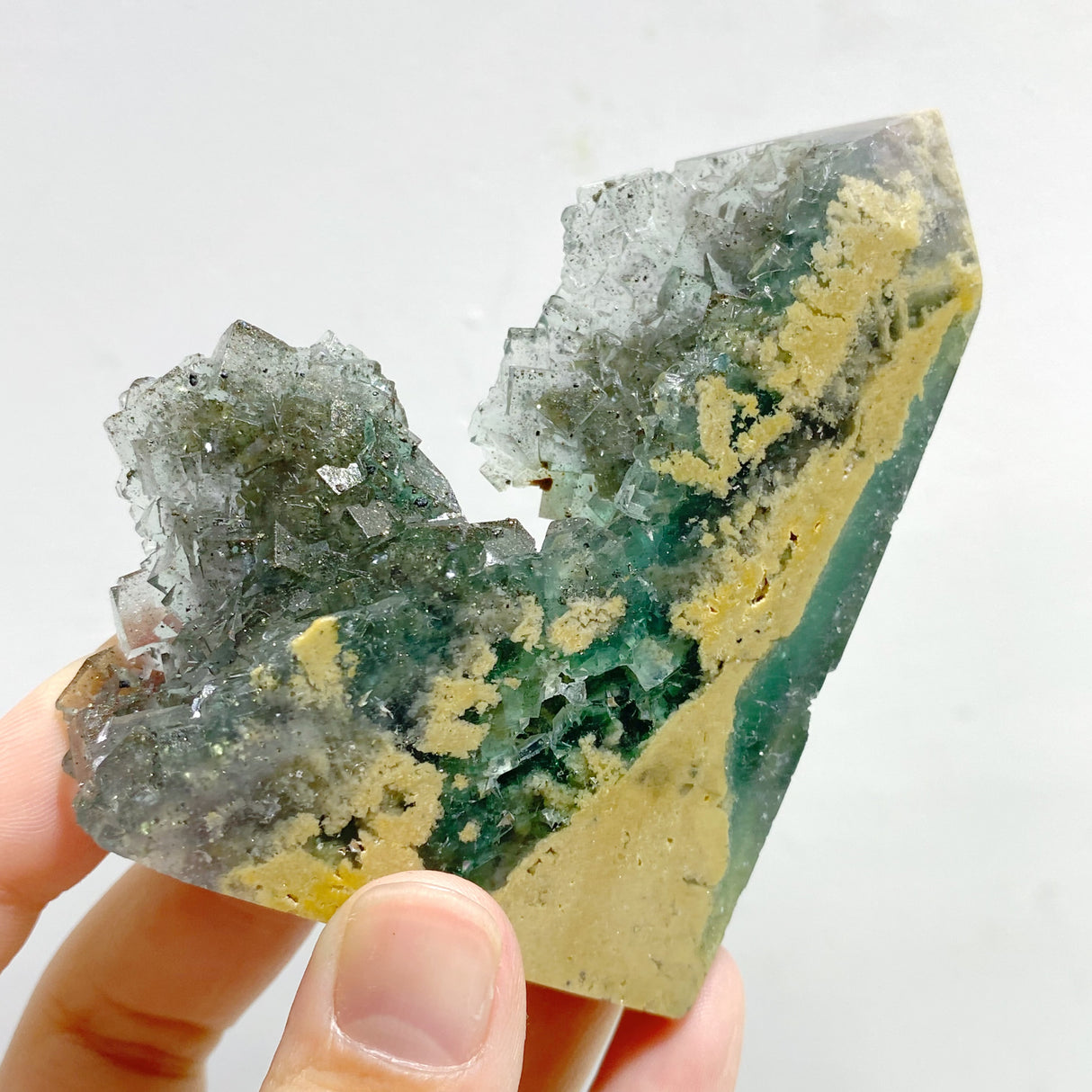 17 Pieces Blue Fluorite Mixed Pyrite Raw Side Tower Point