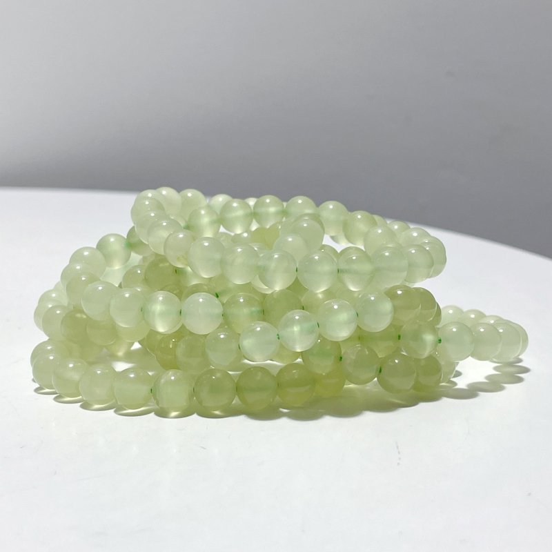 8mm Clear Afghanistan Jade Bracelets Wholesale - Wholesale Crystals