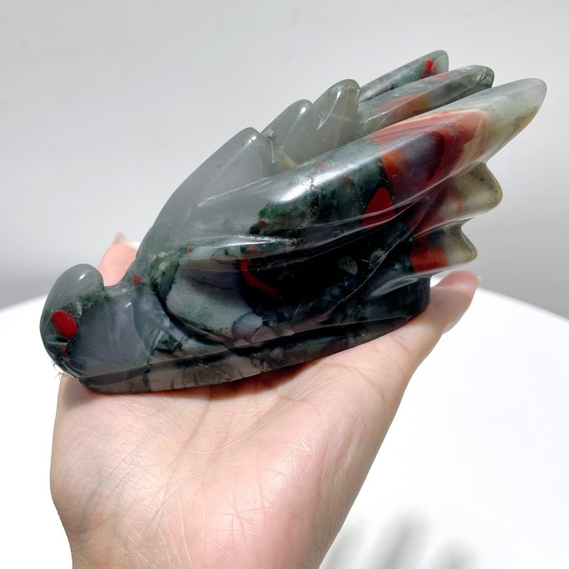 9 Pieces Africa Blood Stone Dragon Head Carving - Wholesale Crystals