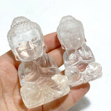 9 Pieces Beautiful Clear Quartz Buddha Carving - Wholesale Crystals