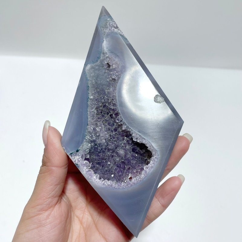 9 Pieces Beautiful Geode Druzy Agate Rhombus Shape - Wholesale Crystals