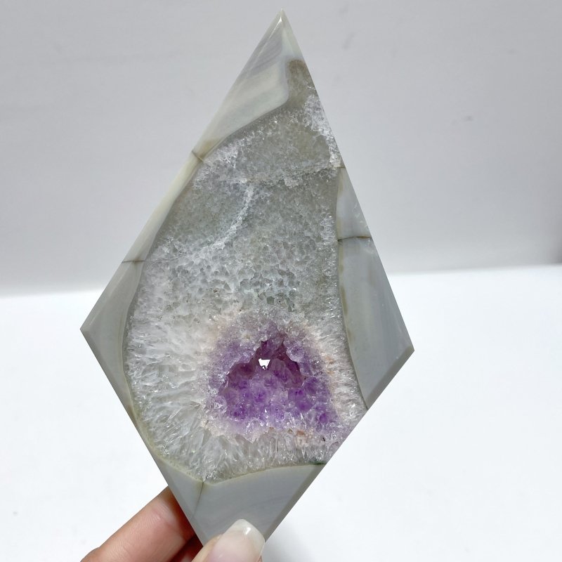 9 Pieces Beautiful Geode Druzy Agate Rhombus Shape - Wholesale Crystals