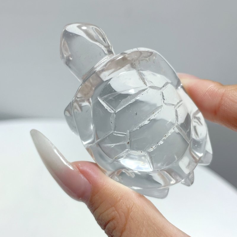 9 Pieces Clear Quartz Turtle Carving - Wholesale Crystals