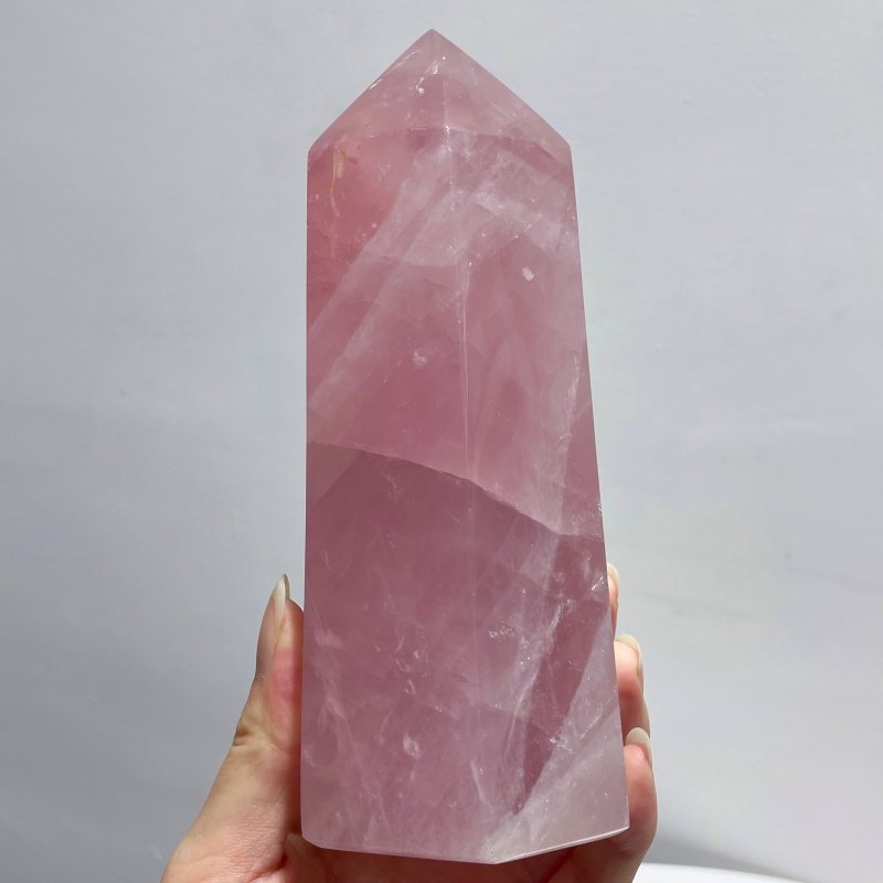 9 Pieces Fat Rose Quartz Points - Wholesale Crystals