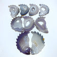 9 Pieces Geode Agate Druzy Indian Feathers Carving - Wholesale Crystals