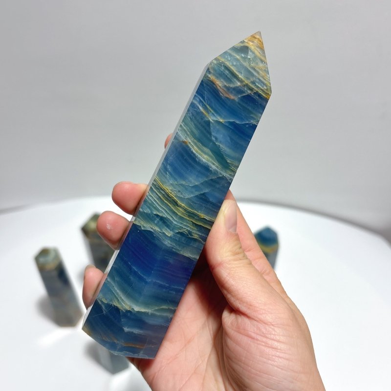 9 Pieces High Quality Blue Onyx Tower - Wholesale Crystals