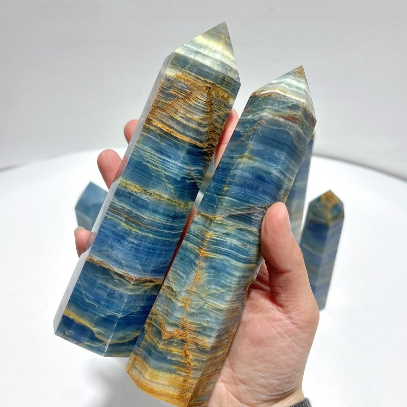 9 Pieces High Quality Blue Onyx Tower - Wholesale Crystals