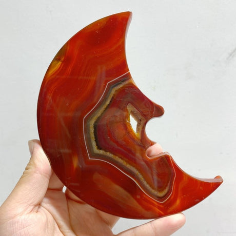 9 Pieces Large Carnelian Moon Face Carving Closeout -Wholesale Crystals