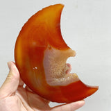 9 Pieces Large Carnelian Moon Face Carving Closeout -Wholesale Crystals