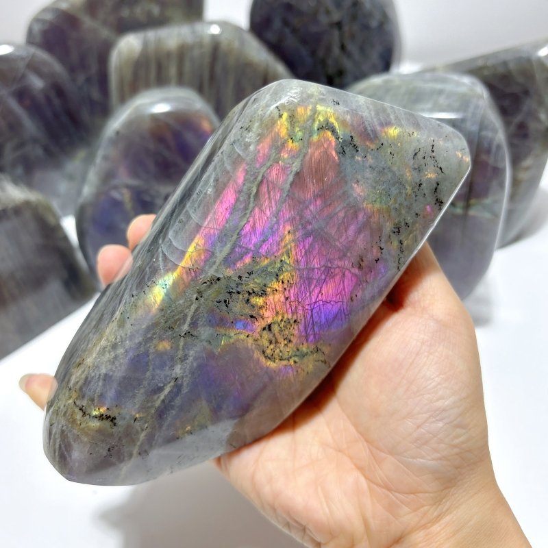 9 Pieces Large Purple Labradorite Free Form - Wholesale Crystals