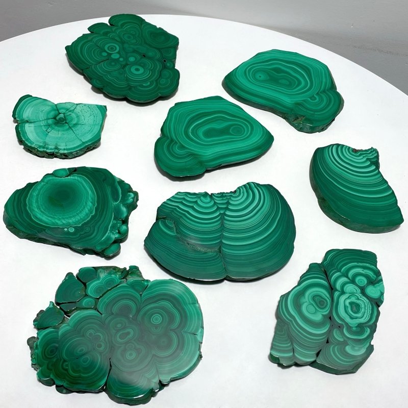 9 Pieces Polished Malachite Slab - Wholesale Crystals