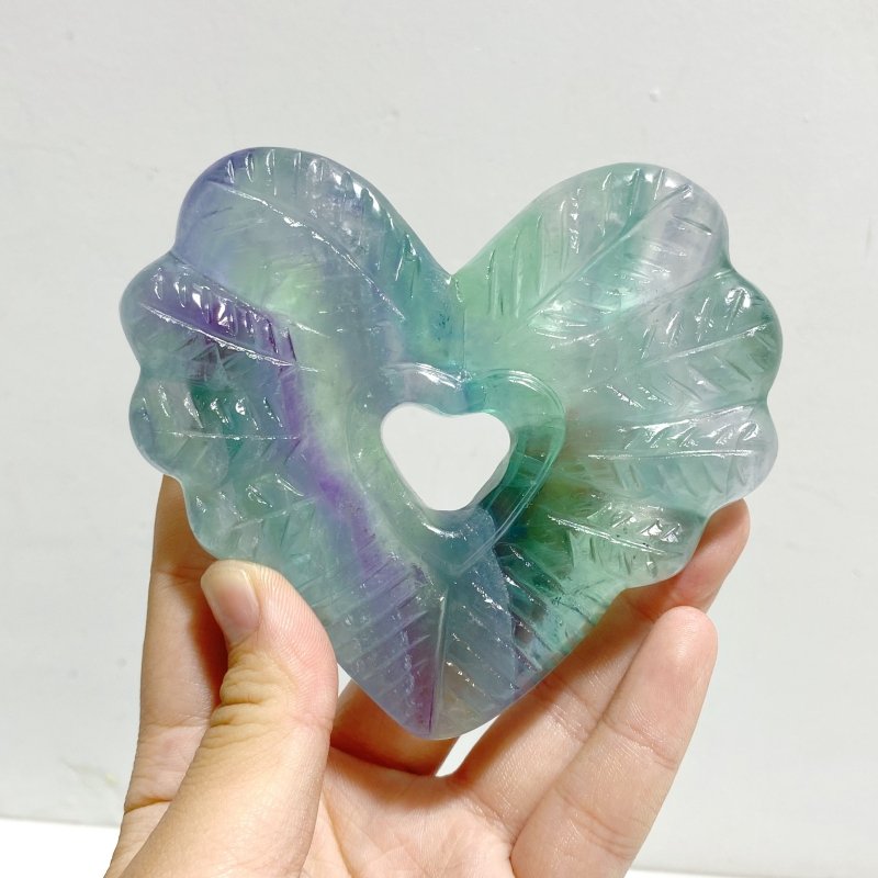 9 Pieces Rainbow Fluorite Heart With Stand - Wholesale Crystals