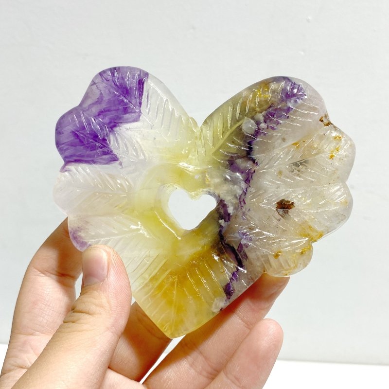 9 Pieces Rainbow Fluorite Heart With Stand - Wholesale Crystals