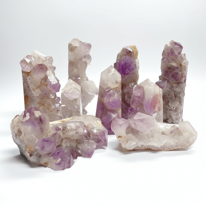 9 Pieces Raw Amethyst Cluster Polished Point (Sea Freight Only) -Wholesale Crystals
