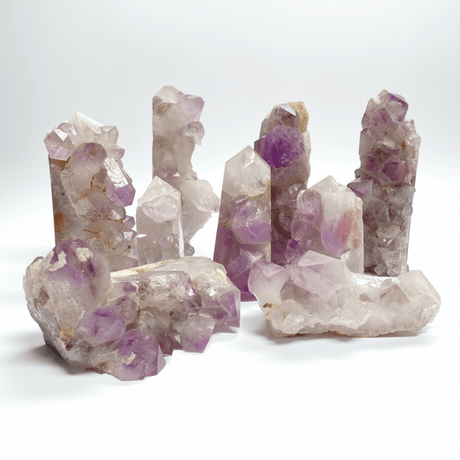 9 Pieces Raw Amethyst Cluster Polished Point (Sea Freight Only) -Wholesale Crystals