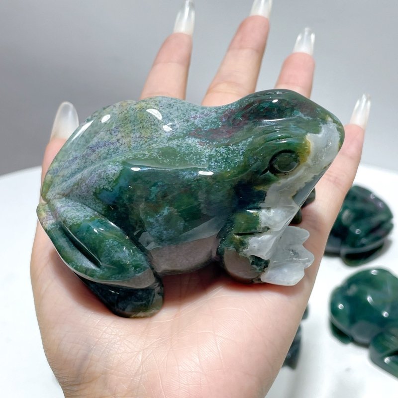 9 Pieces Unique Ocean Jasper Frog Carving - Wholesale Crystals