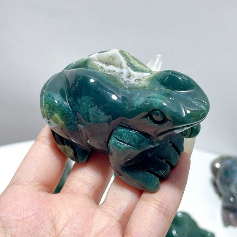 9 Pieces Unique Ocean Jasper Frog Carving - Wholesale Crystals