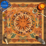 9 Sun Floral & Moon Phase Tarot Tablecloth - Wholesale Crystals