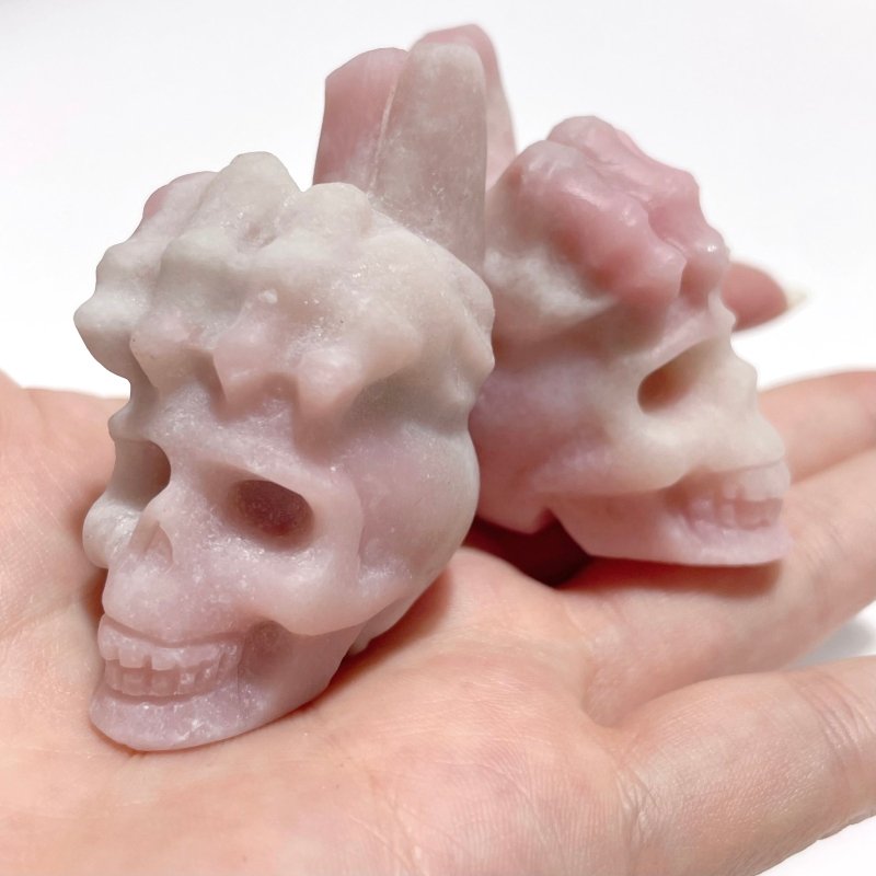 9 Types Crystal Skull With Hand Carving Wholesale Pink Opal Obsidian - Wholesale Crystals