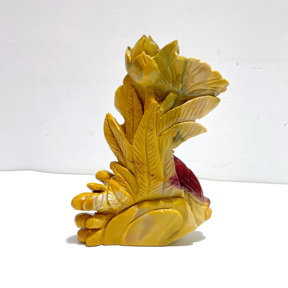 Unique Mookaite Lotus Flower&Fish Carving