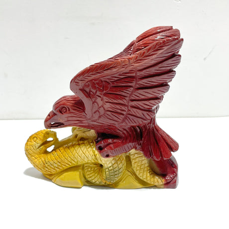 Unique Mookaite Eagle&Snake Carving