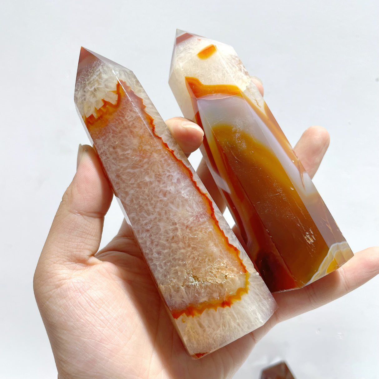 19 Pieces Carnelian Mixed Quartz Tower Point