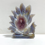 2 Pieces Geode Agate Druzy Nine-tailed Fox Carving #17