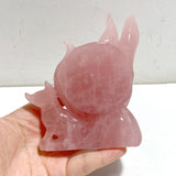 4 Pieces Rose Quartz Nine-tailed fox Carving