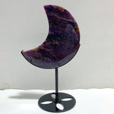 Large Charoite Moon Carving With Stand #6
