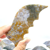 6 Pairs Ocean Jasper Flying Dragon Wing With Stand