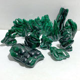 12 Pieces Malachite Flame Carving