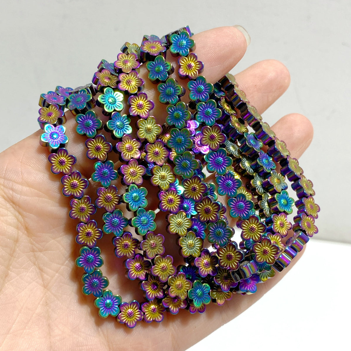 Aura Pyrite Flower Shape Bracelets Wholesale