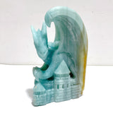 Beautiful Caribbean Calcite Flying Dragon Castle Carving