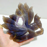 2 Pieces Geode Agate Druzy Nine-tailed Fox Carving #13